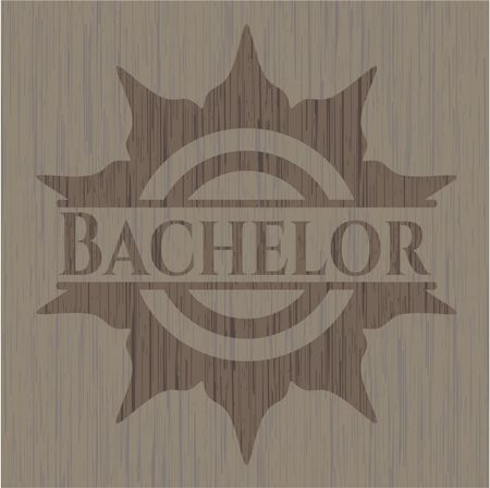 Bachelor wooden emblem. Vintage.