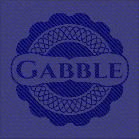 Gabble emblem with denim high quality background