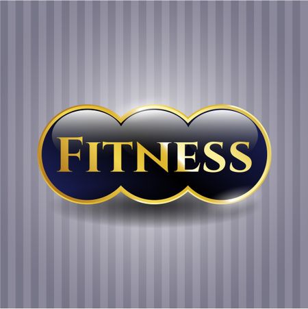 Fitness golden badge or emblem