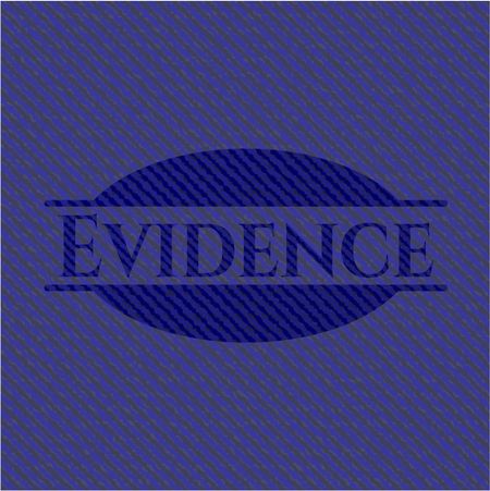 Evidence emblem with denim high quality background