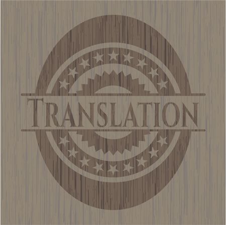Translation retro style wooden emblem