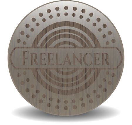 Freelancer retro style wooden emblem