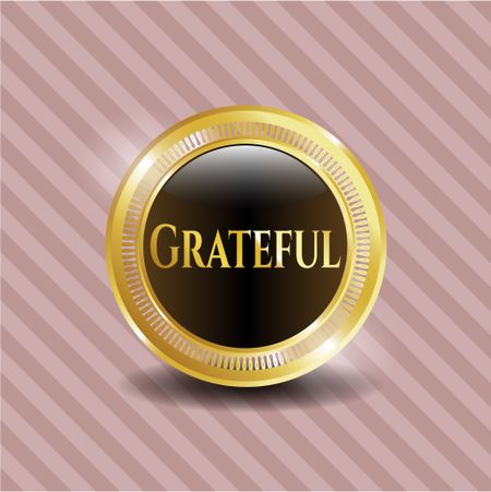 Grateful golden badge or emblem