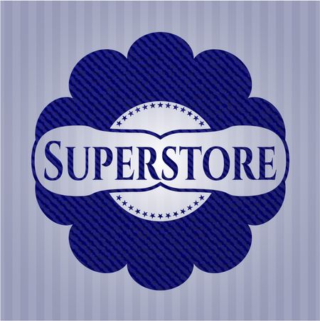 Superstore emblem with jean texture