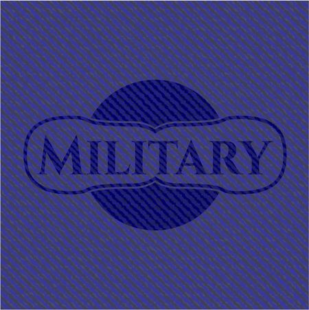 Military badge with denim texture