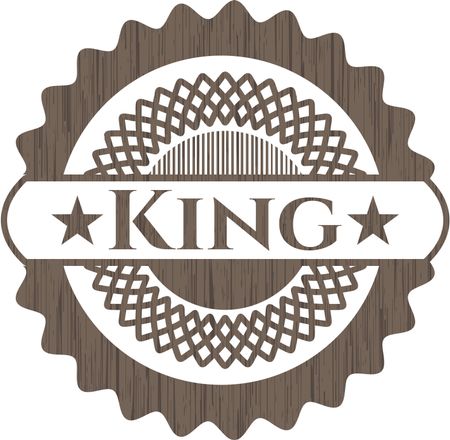 King vintage wooden emblem