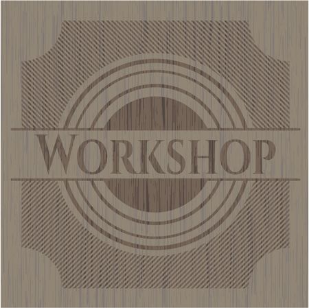 Workshop retro style wooden emblem