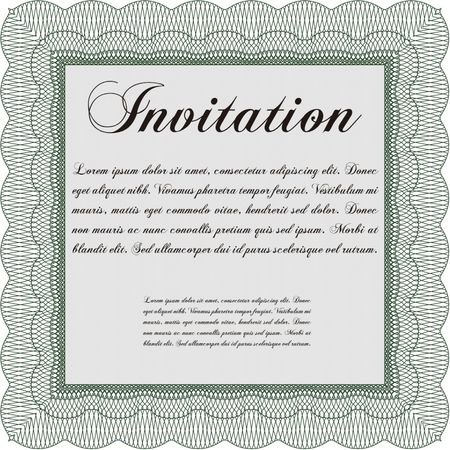 Formal invitation template. Customizable, Easy to edit and change colors. Complex background. Lovely design. 