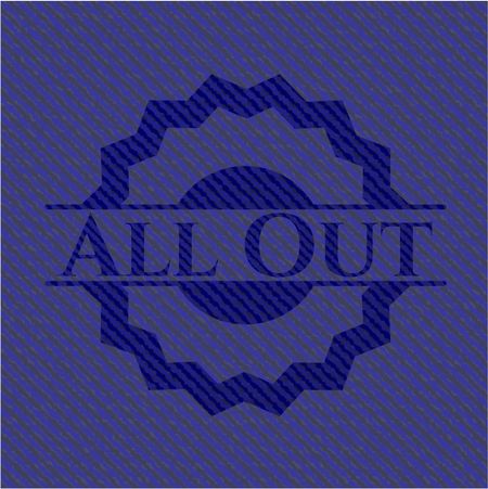 All Out emblem with jean high quality background