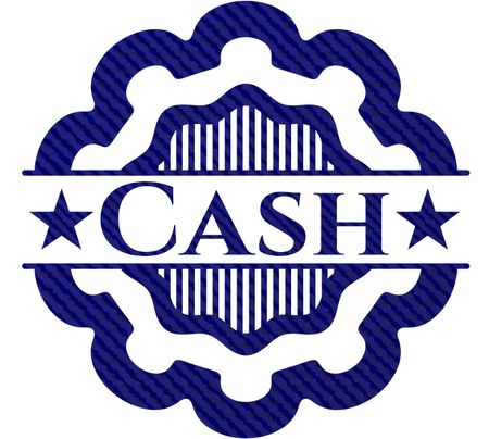 Cash emblem with jean background