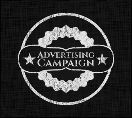 Advertising Campaign chalkboard emblem on black board