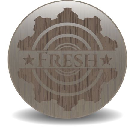 Fresh wooden emblem. Retro