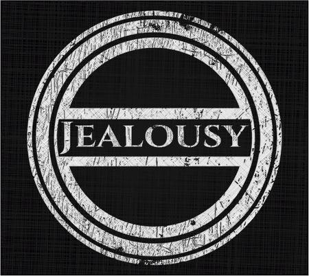 Jealousy chalk emblem written on a blackboard