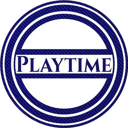 Playtime badge with jean texture