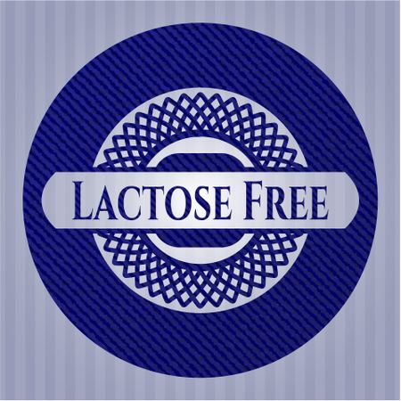 Lactose Free emblem with denim texture