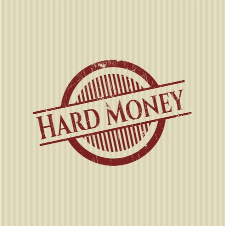 Hard Money rubber stamp with grunge texture