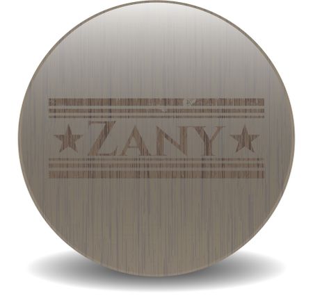 Zany wooden emblem. Retro