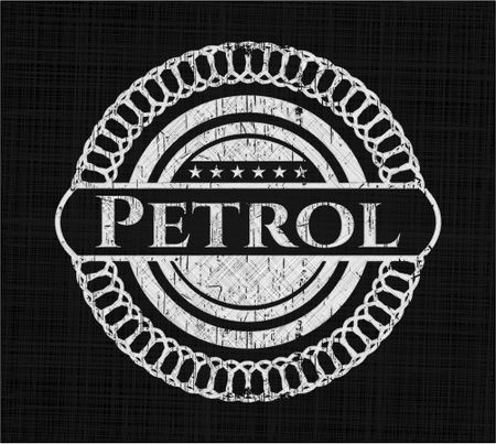 Petrol chalk emblem, retro style, chalk or chalkboard texture