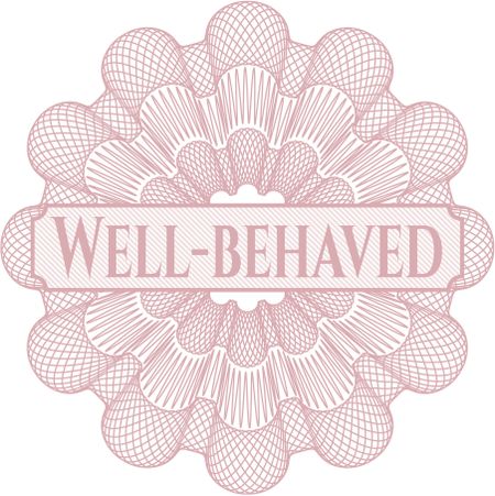 Well-behaved inside money style emblem or rosette