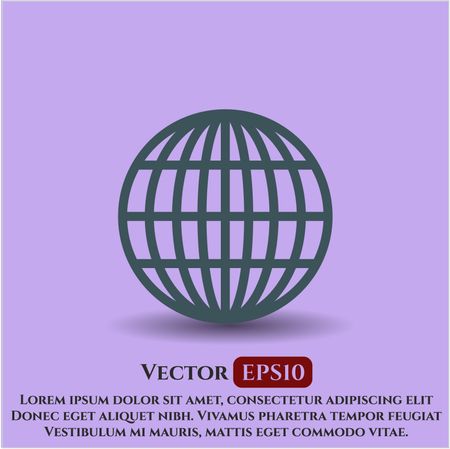 globe website icon vector symbol flat eps jpg app