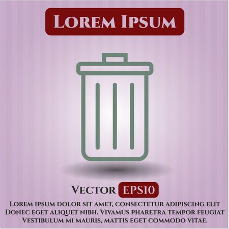 trash can icon vector symbol flat eps jpg app web concept