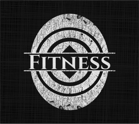 Fitness chalkboard emblem on black board