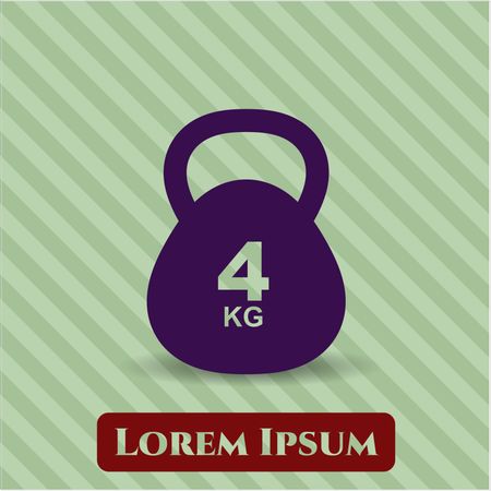 4Kg Kettlebell icon vector symbol flat eps jpg app