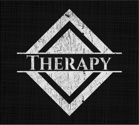 Therapy chalkboard emblem on black board