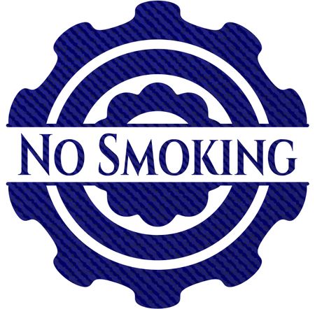 No Smoking jean or denim emblem or badge background