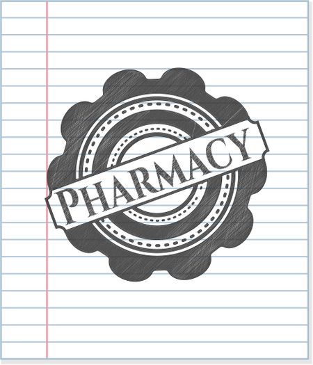 Pharmacy emblem draw with pencil effect