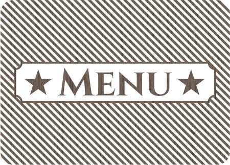 Menu retro style wood emblem