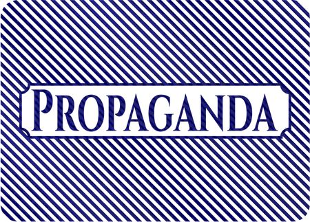 Propaganda emblem with denim high quality background