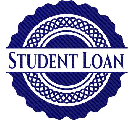 Student Loan emblem with jean texture