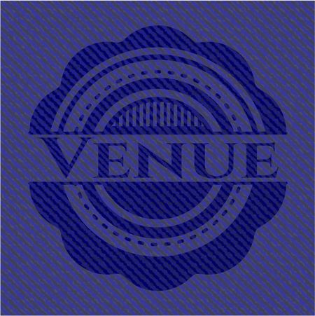 Venue emblem with jean texture