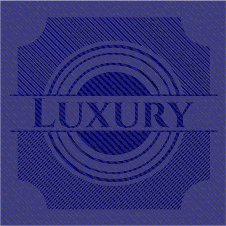 Luxury emblem with jean texture