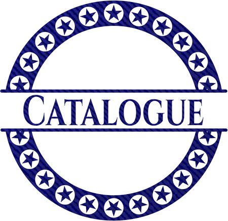 Catalogue emblem with jean texture