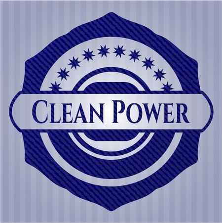 Clean Power badge with jean texture