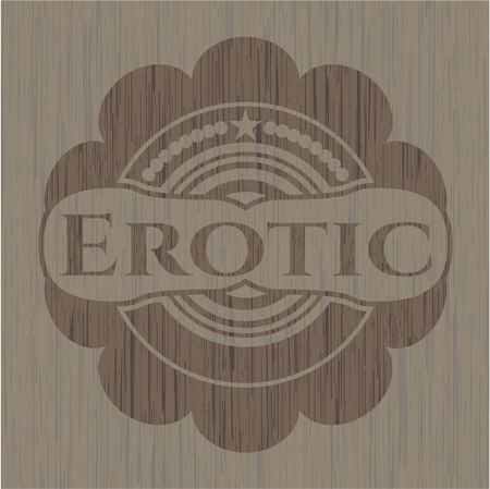Erotic retro wood emblem