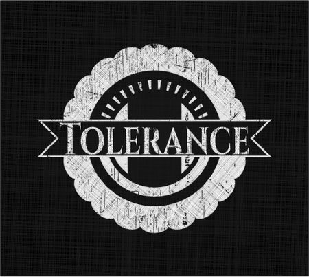 Tolerance chalkboard emblem on black board