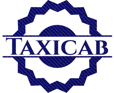 Taxicab emblem with jean texture