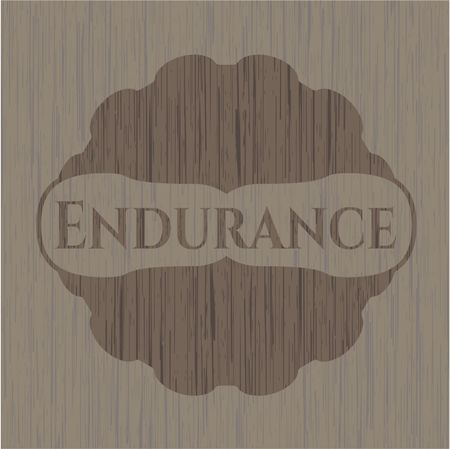 Endurance badge with wood background