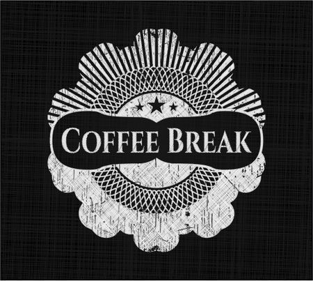 Coffee Break chalkboard emblem written on a blackboard