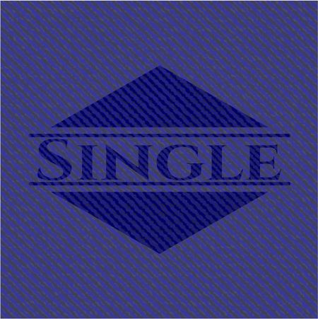 Single emblem with jean background