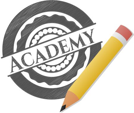 Academy draw with pencil effect