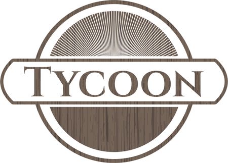 Tycoon retro style wooden emblem