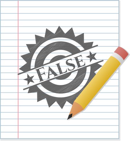 False emblem drawn in pencil