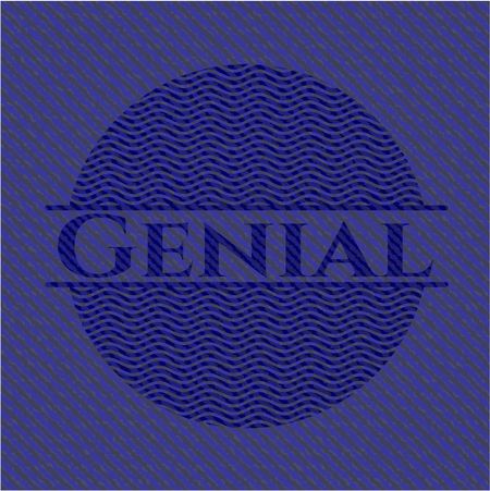 Genial emblem with jean high quality background