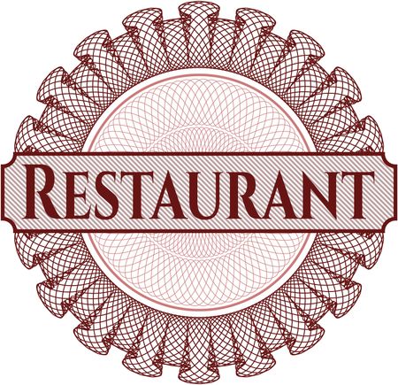 Restaurant written inside rosette