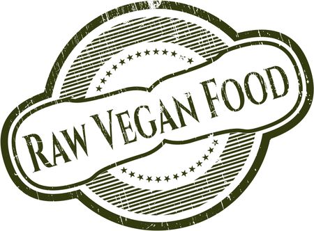 Raw Vegan Food grunge style stamp