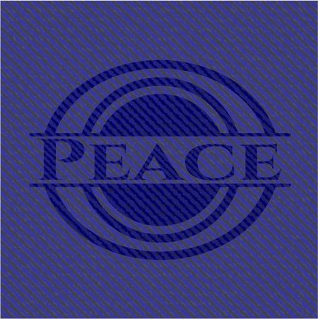 Peace jean or denim emblem or badge background